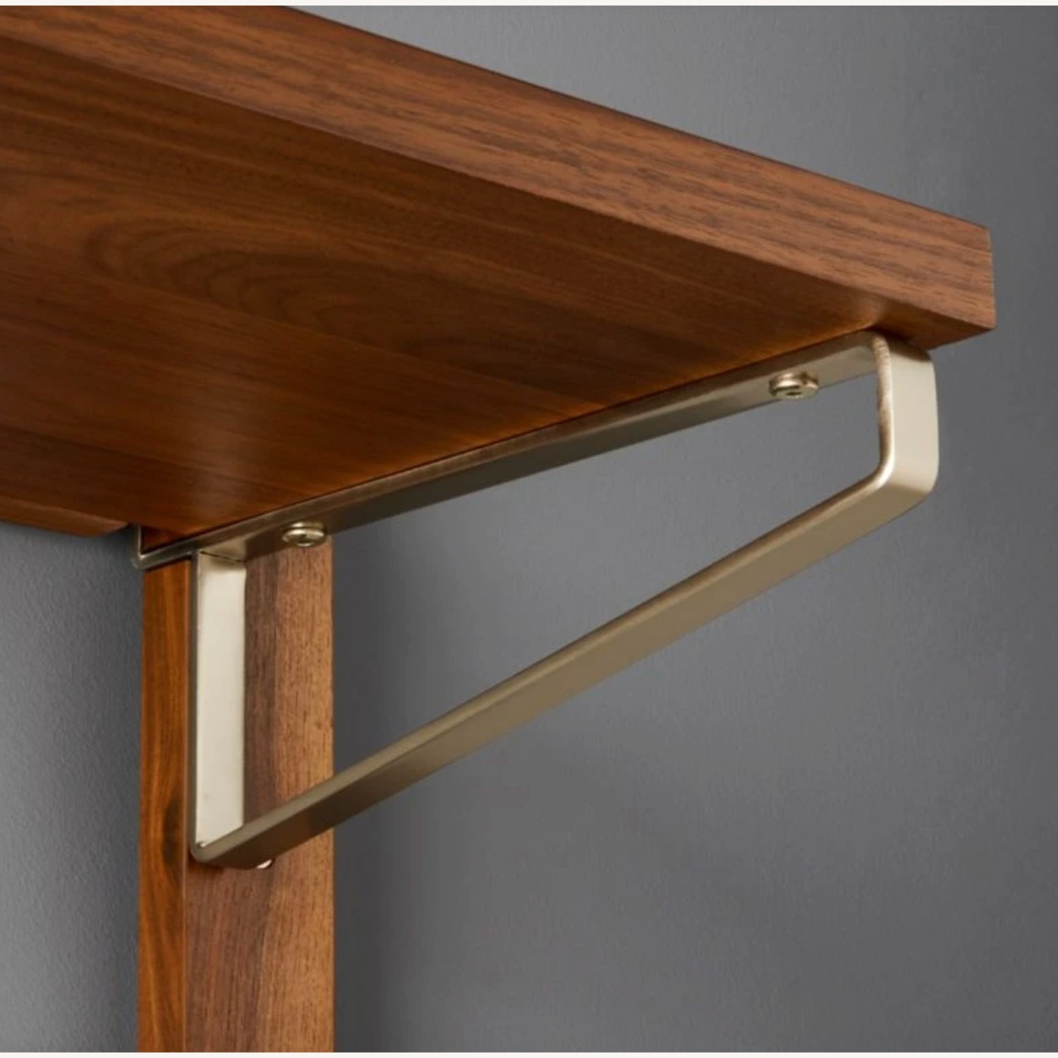 CB2 Dark Brown Wood Wall Shelf - image-5