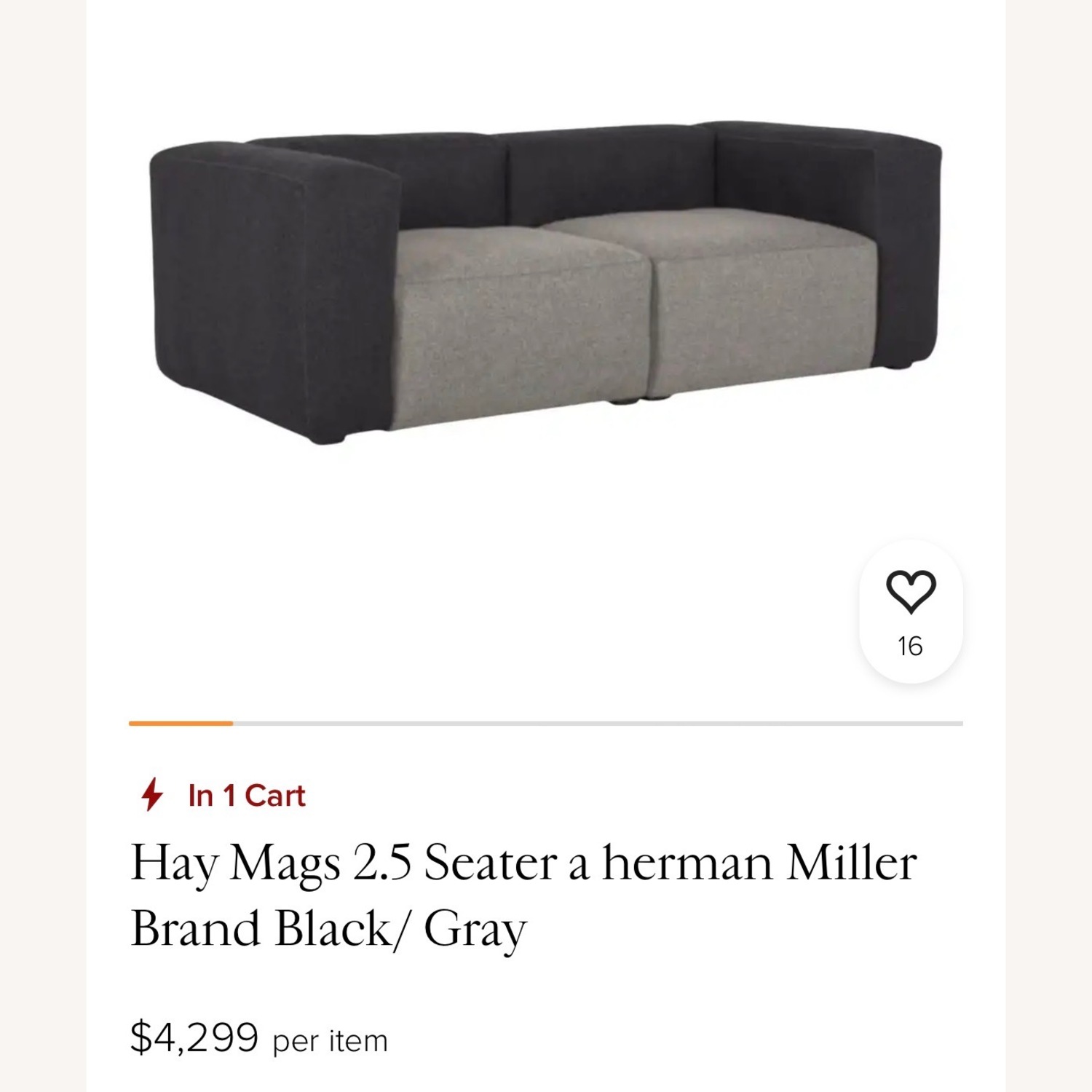 Hay Mags Soft Light Gray Wool 2 Seater Sofa - image-6