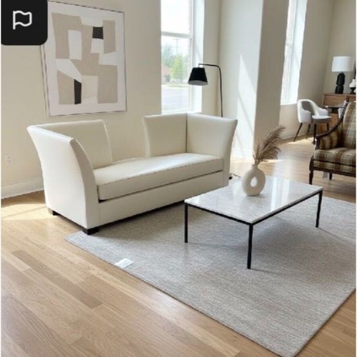 Used Custom Modern Leather Settee Sofa for sale on AptDeco