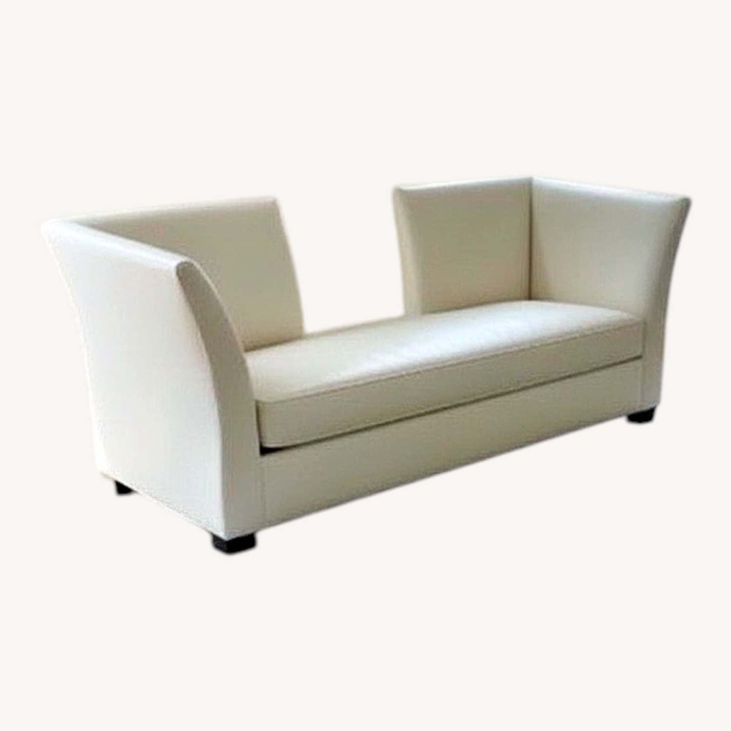 Custom Modern Leather Settee Sofa - image-0