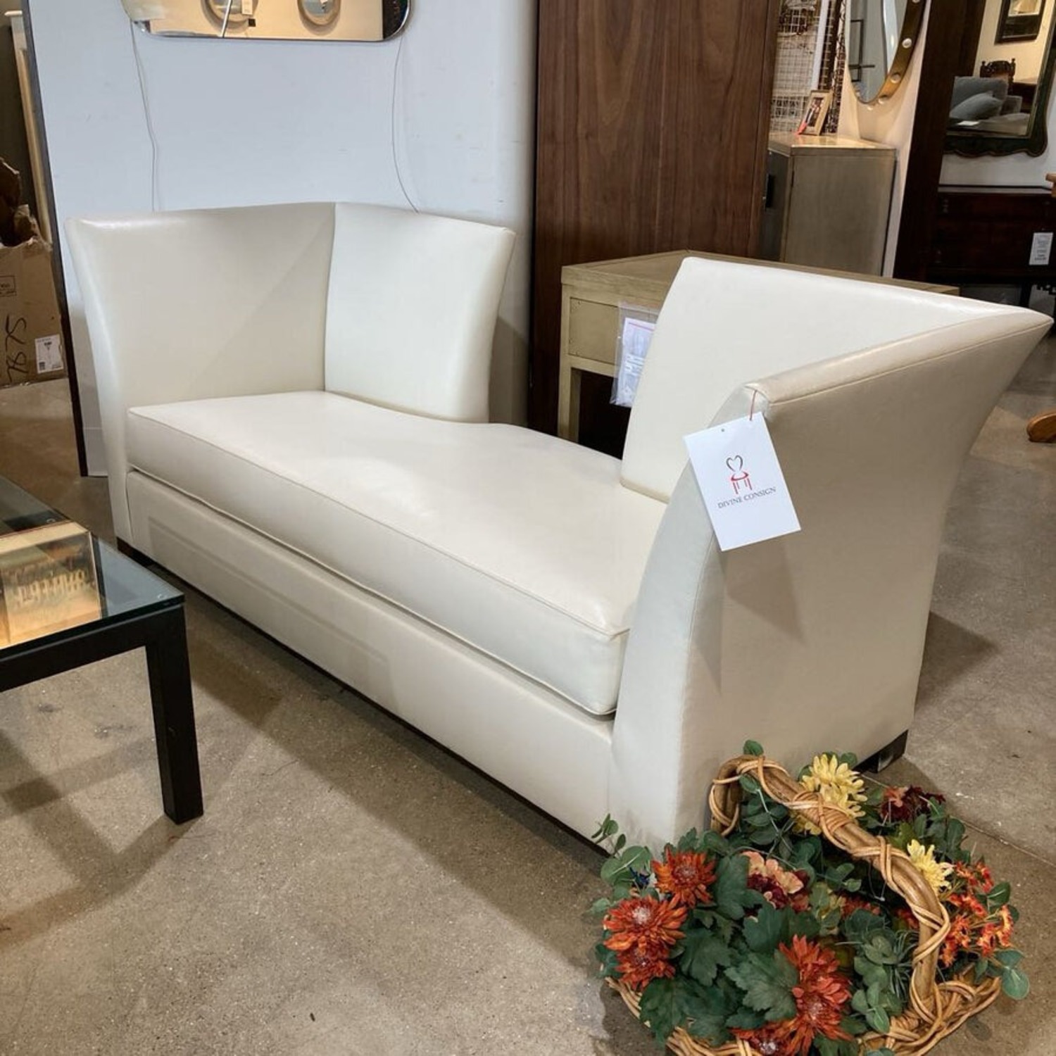 Custom Modern Leather Settee Sofa - image-3