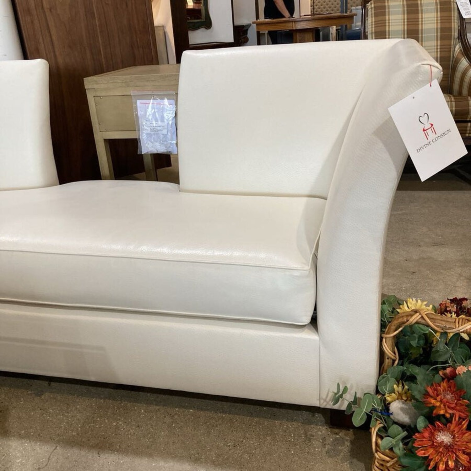 Custom Modern Leather Settee Sofa - image-5