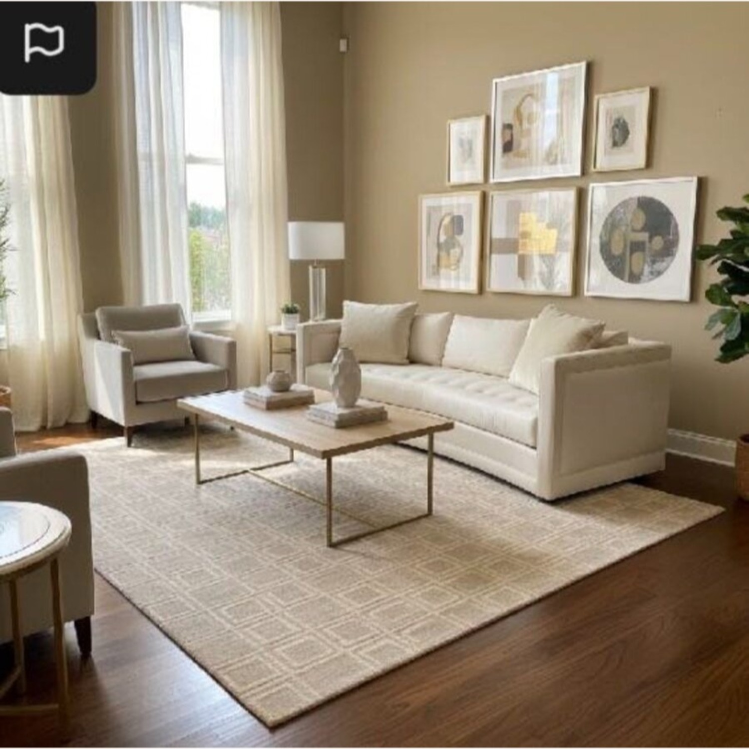 Kravet Custom Down Filled Tufted Sofa - image-1