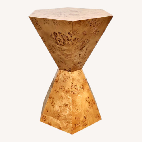 Used Billie Burl Wood Hexagon Side Table for sale on AptDeco