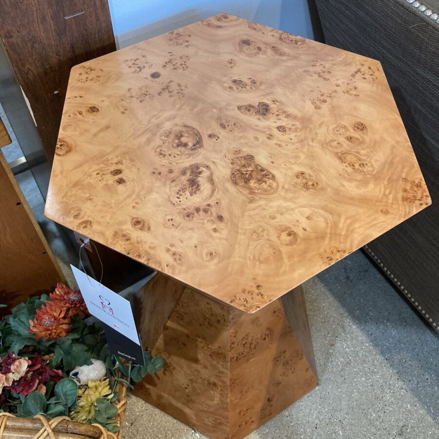 Billie Burl Wood Hexagon Side Table - image-3