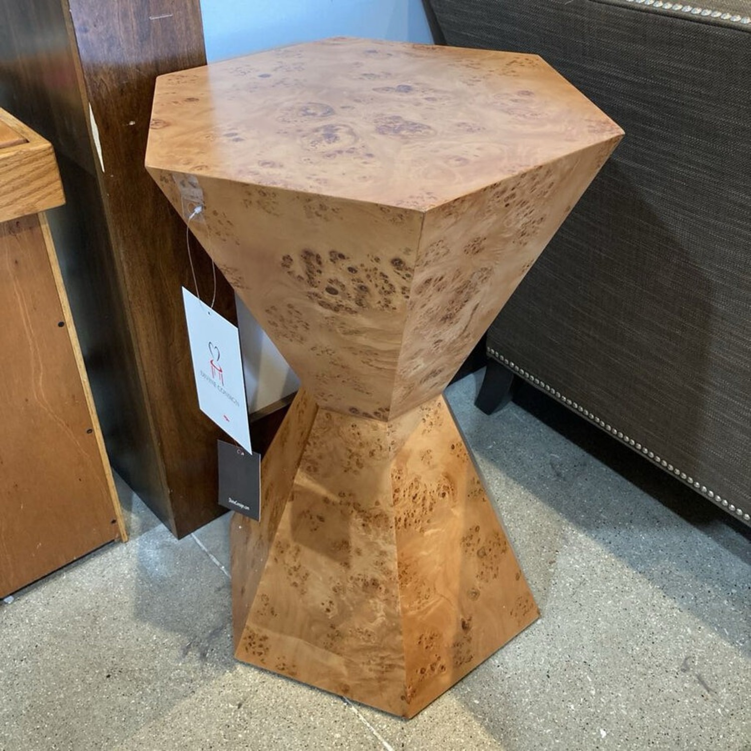 Billie Burl Wood Hexagon Side Table - image-1