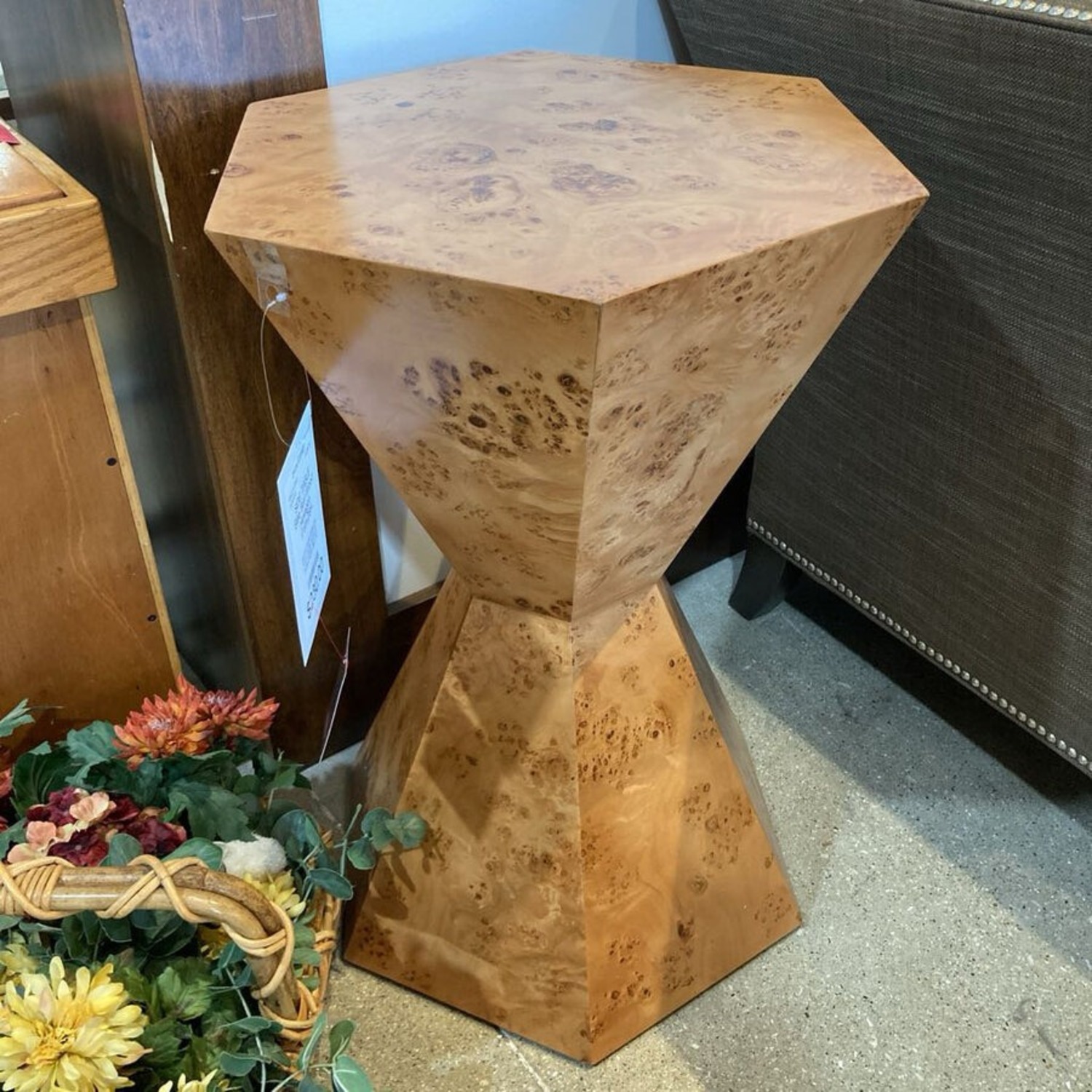 Billie Burl Wood Hexagon Side Table - image-2