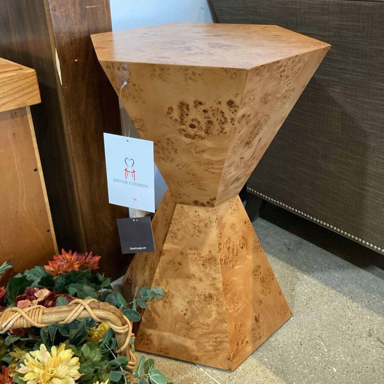 Billie Burl Wood Hexagon Side Table - image-4