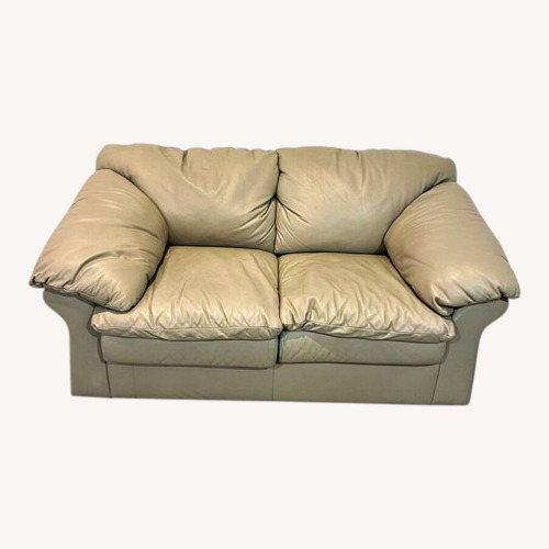 Used Leather Pillow-Top Two Seat Loveseat for sale on AptDeco