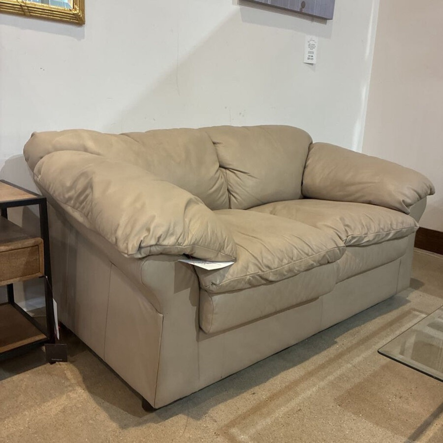 Leather Pillow-Top Two Seat Loveseat - image-4