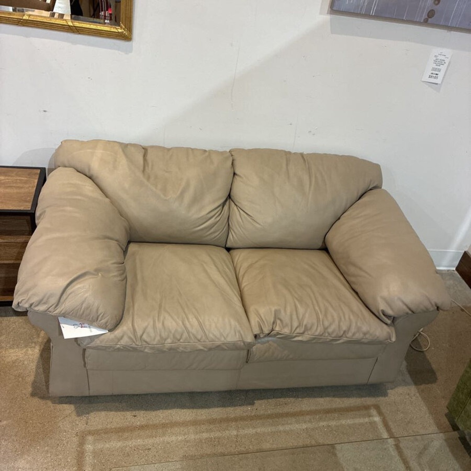 Leather Pillow-Top Two Seat Loveseat - image-2