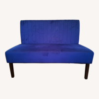 Christopher Knight Blue Velvet 2 Seater Loveseat Sofa