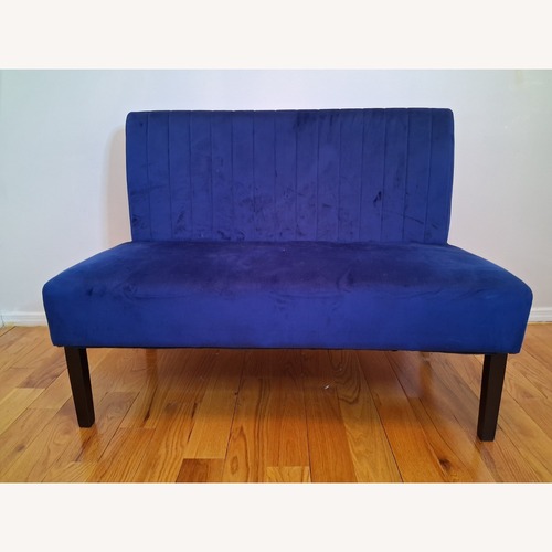 Used Christopher Knight Blue Velvet 2 Seater Loveseat Sofa for sale on AptDeco