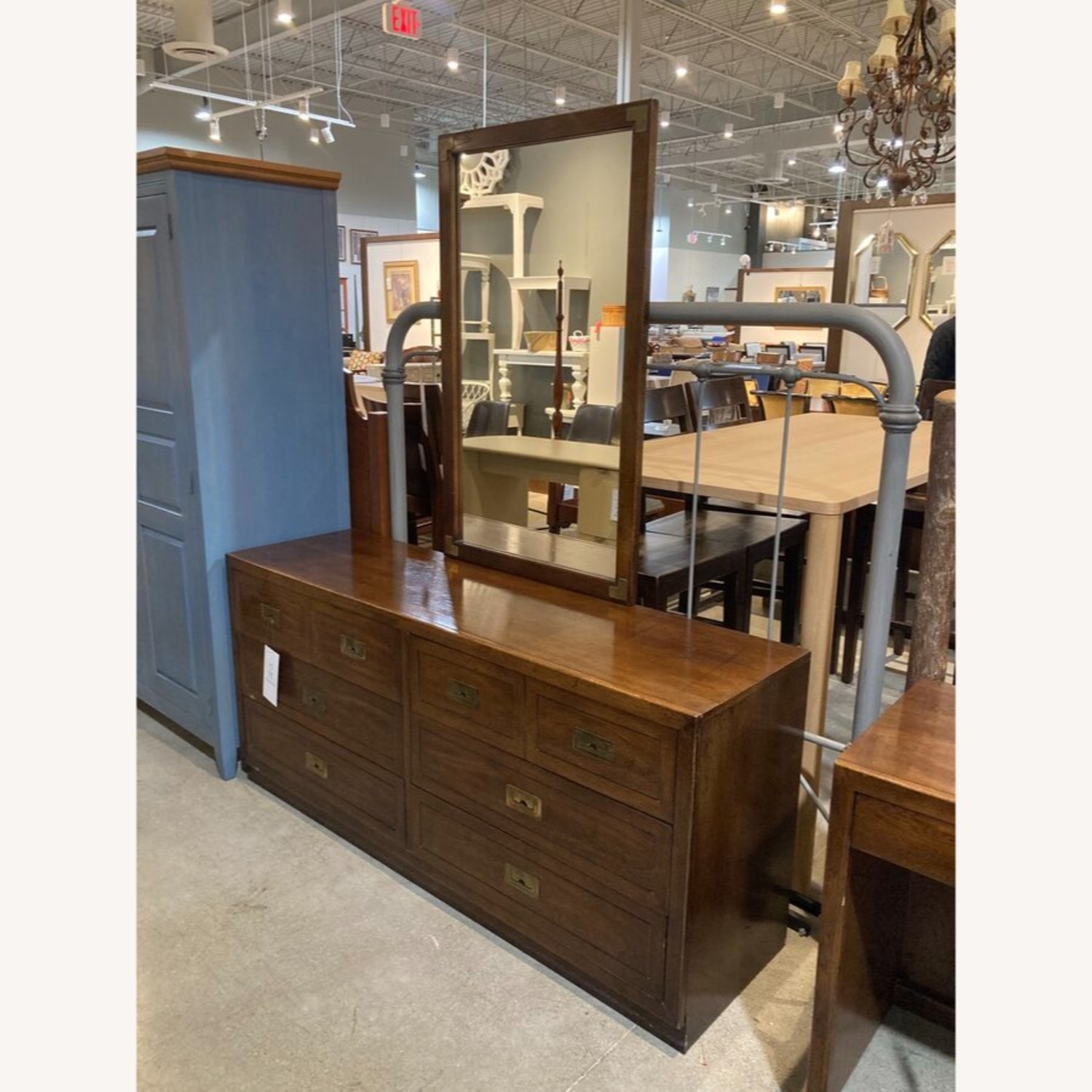 Vintage Campaign 6-Drawer w Mirror Dresser - image-14