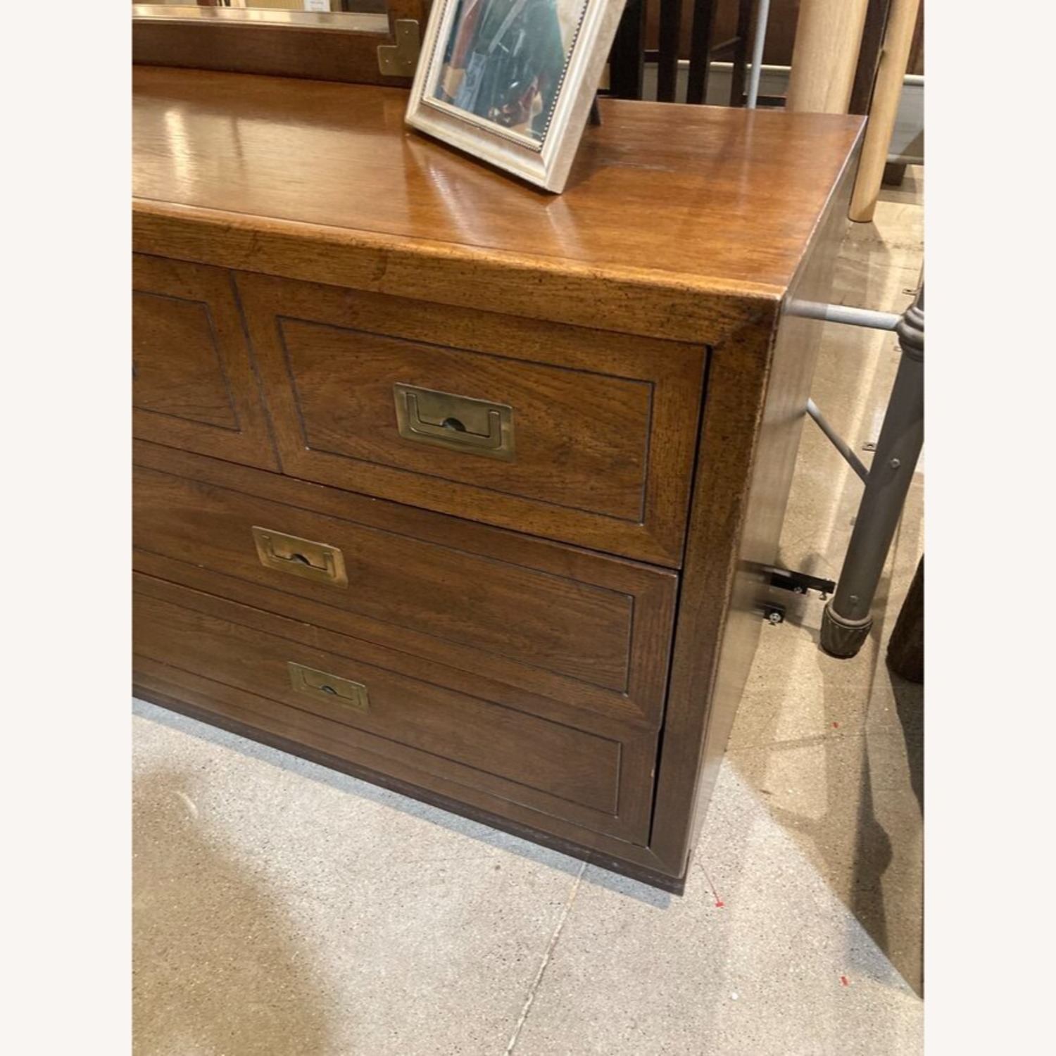 Vintage Campaign 6-Drawer w Mirror Dresser - image-5
