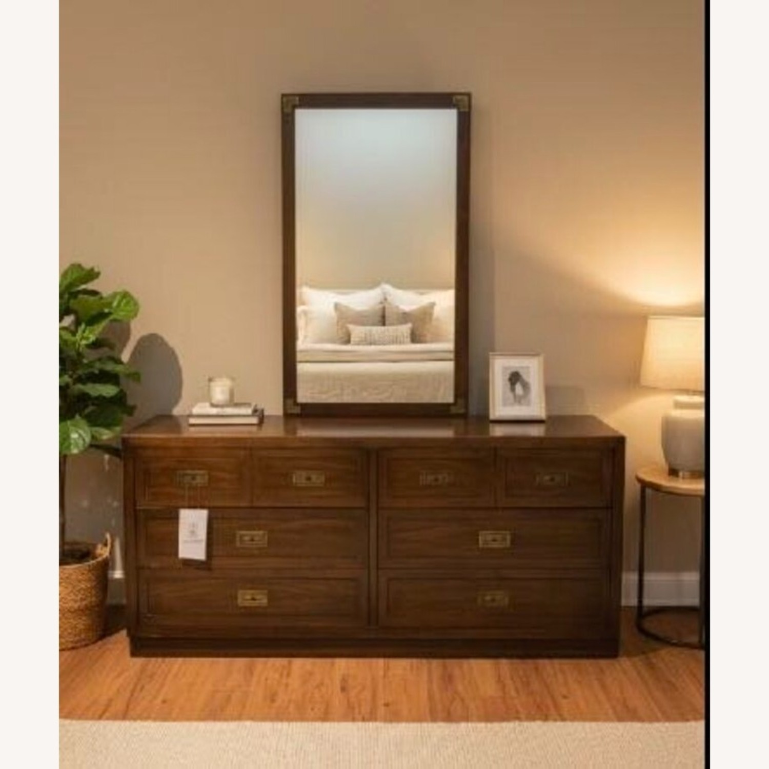 Vintage Campaign 6-Drawer w Mirror Dresser - image-1