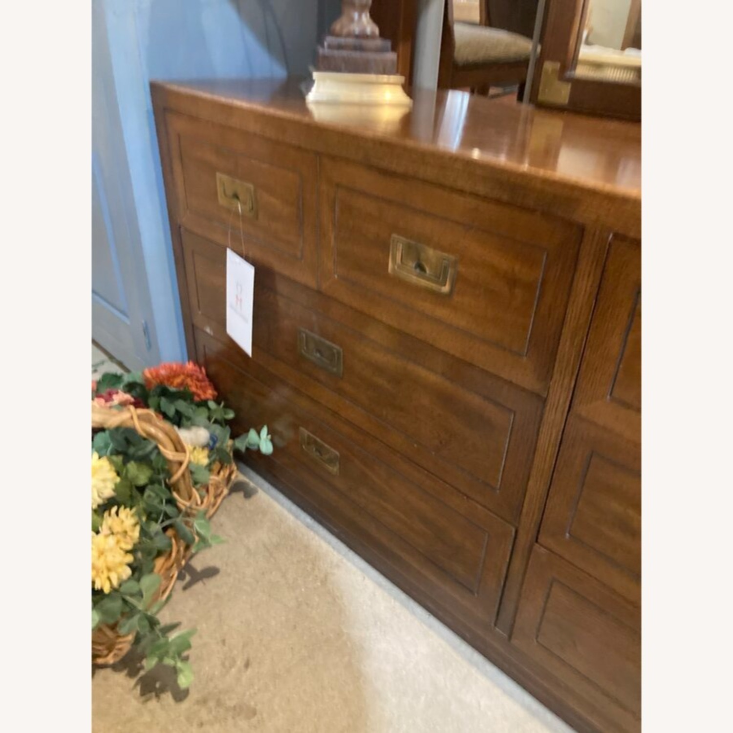 Vintage Campaign 6-Drawer w Mirror Dresser - image-4