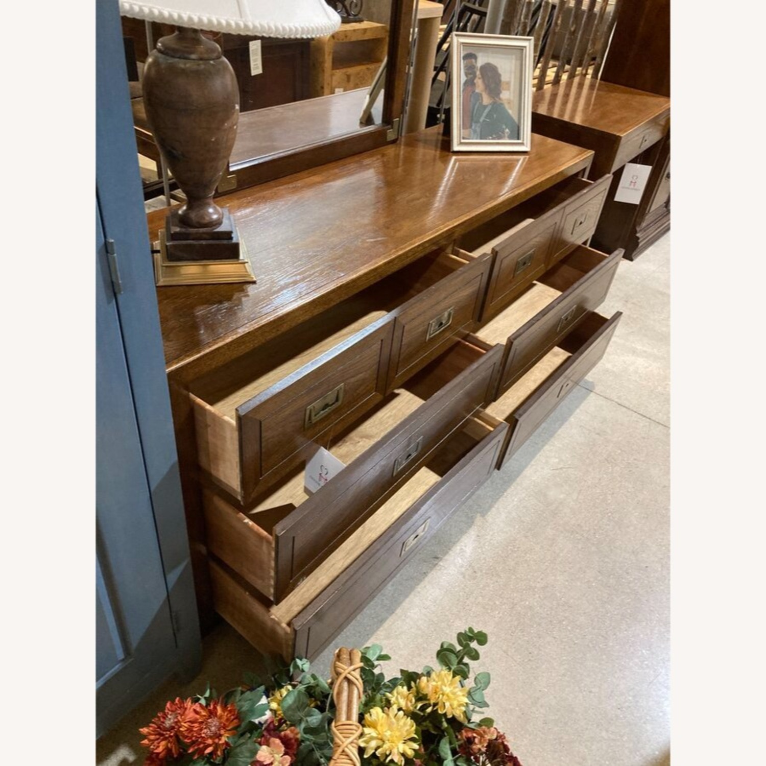 Vintage Campaign 6-Drawer w Mirror Dresser - image-7
