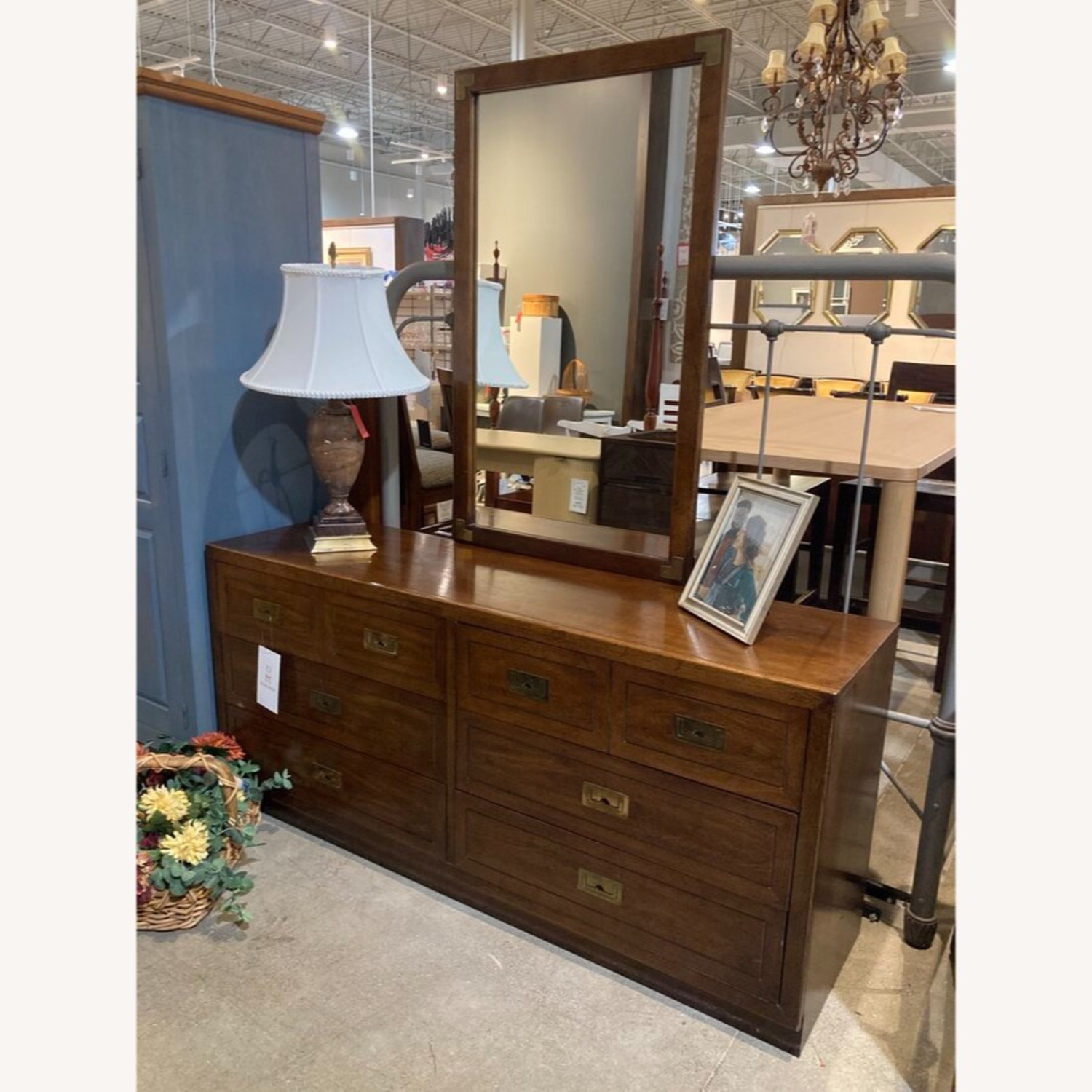 Vintage Campaign 6-Drawer w Mirror Dresser - image-2