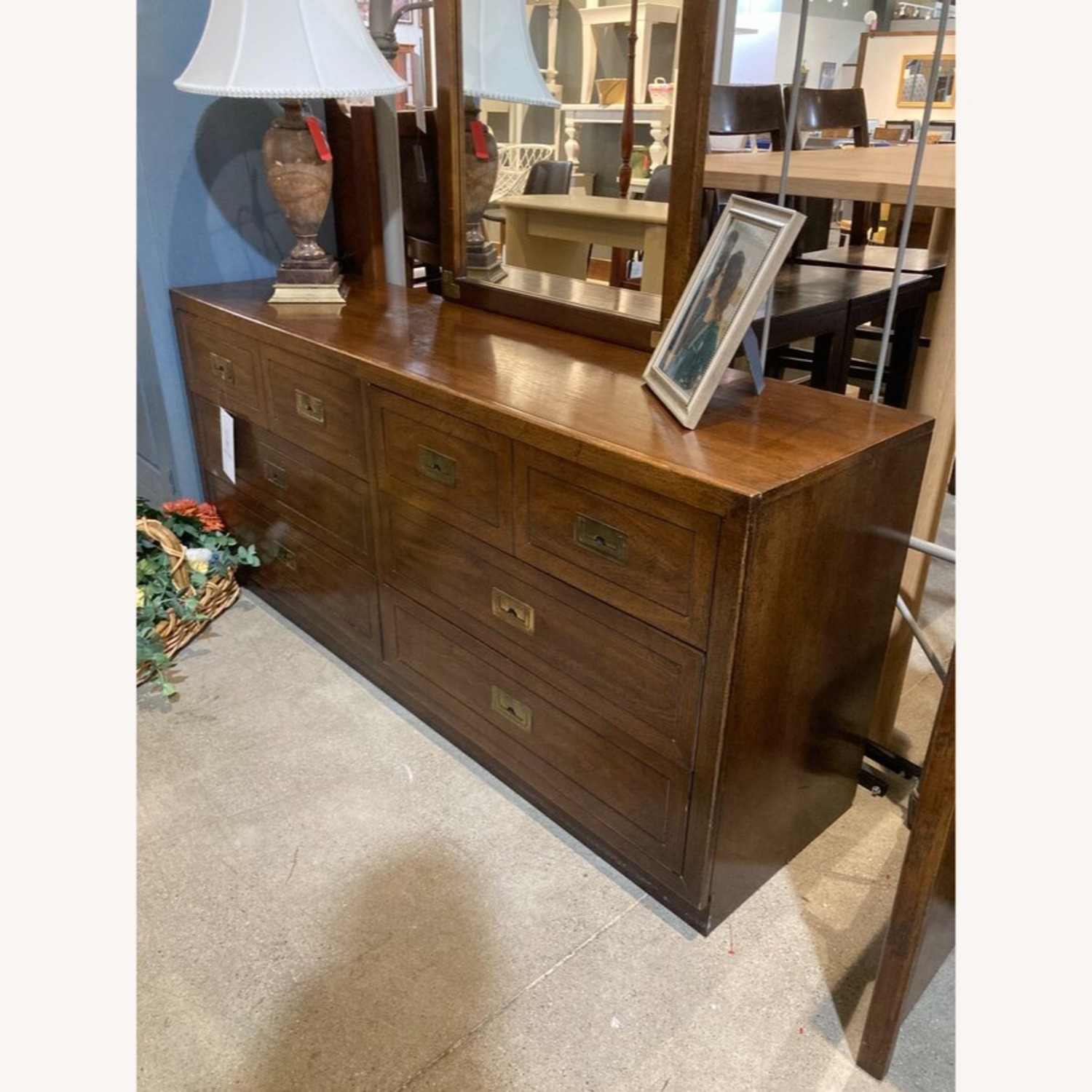 Vintage Campaign 6-Drawer w Mirror Dresser - image-3
