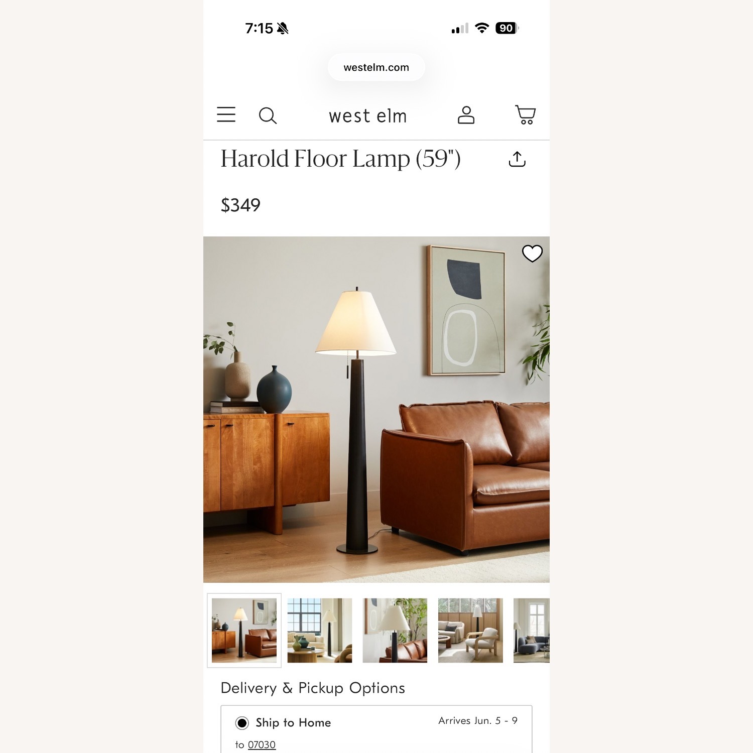 West Elm Harold Floor Lamp 59” - image-4