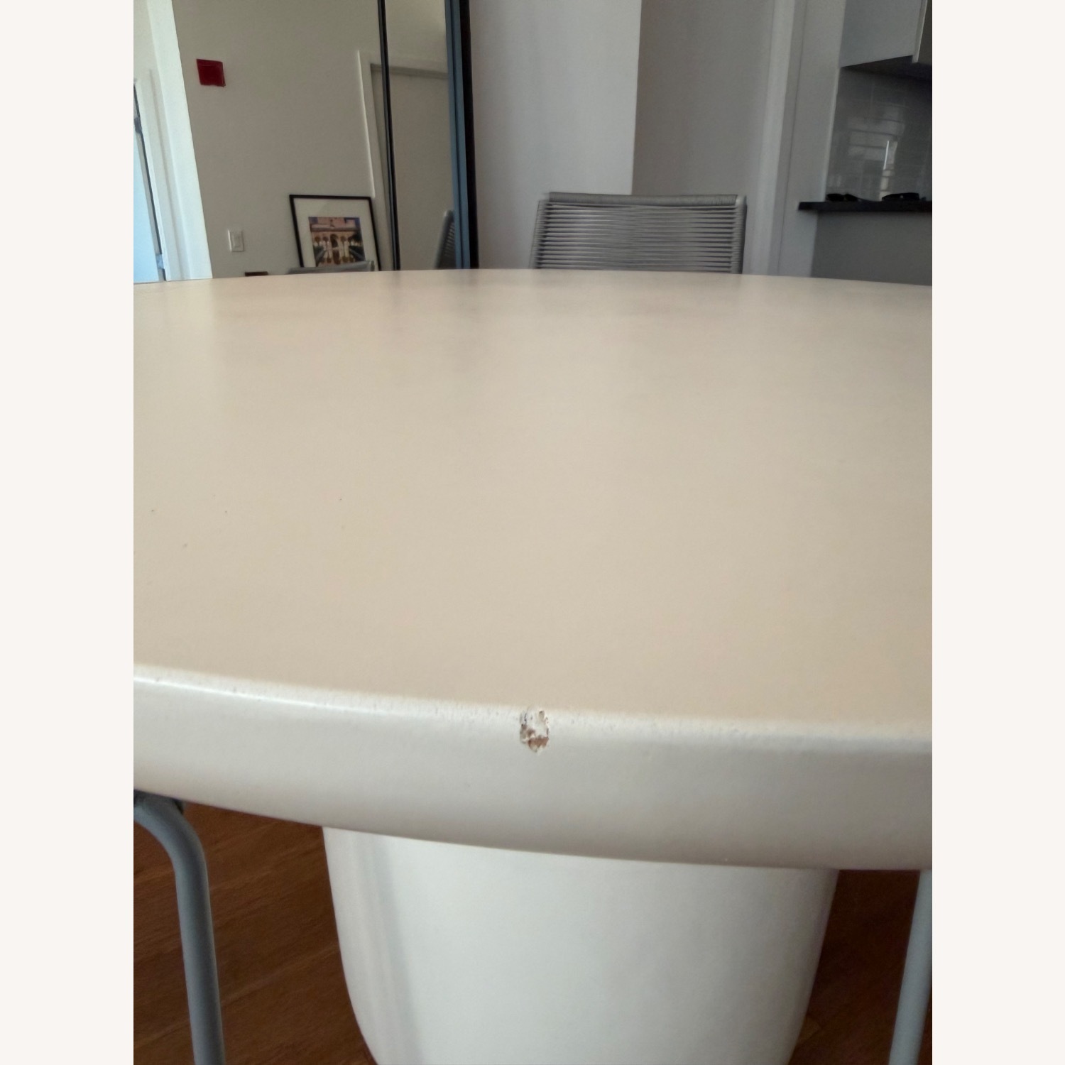 CB2 Lola 45" Round Ivory Concrete Dining Table - image-3