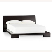 Crate & Barrel Asher Dark Brown Wood Queen Bed