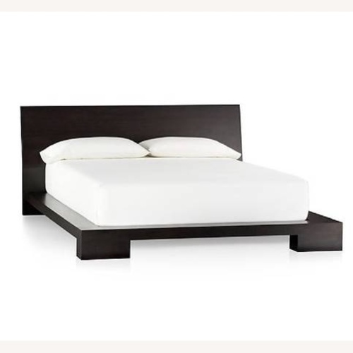 Used Crate & Barrel Asher Dark Brown Wood Queen Bed for sale on AptDeco