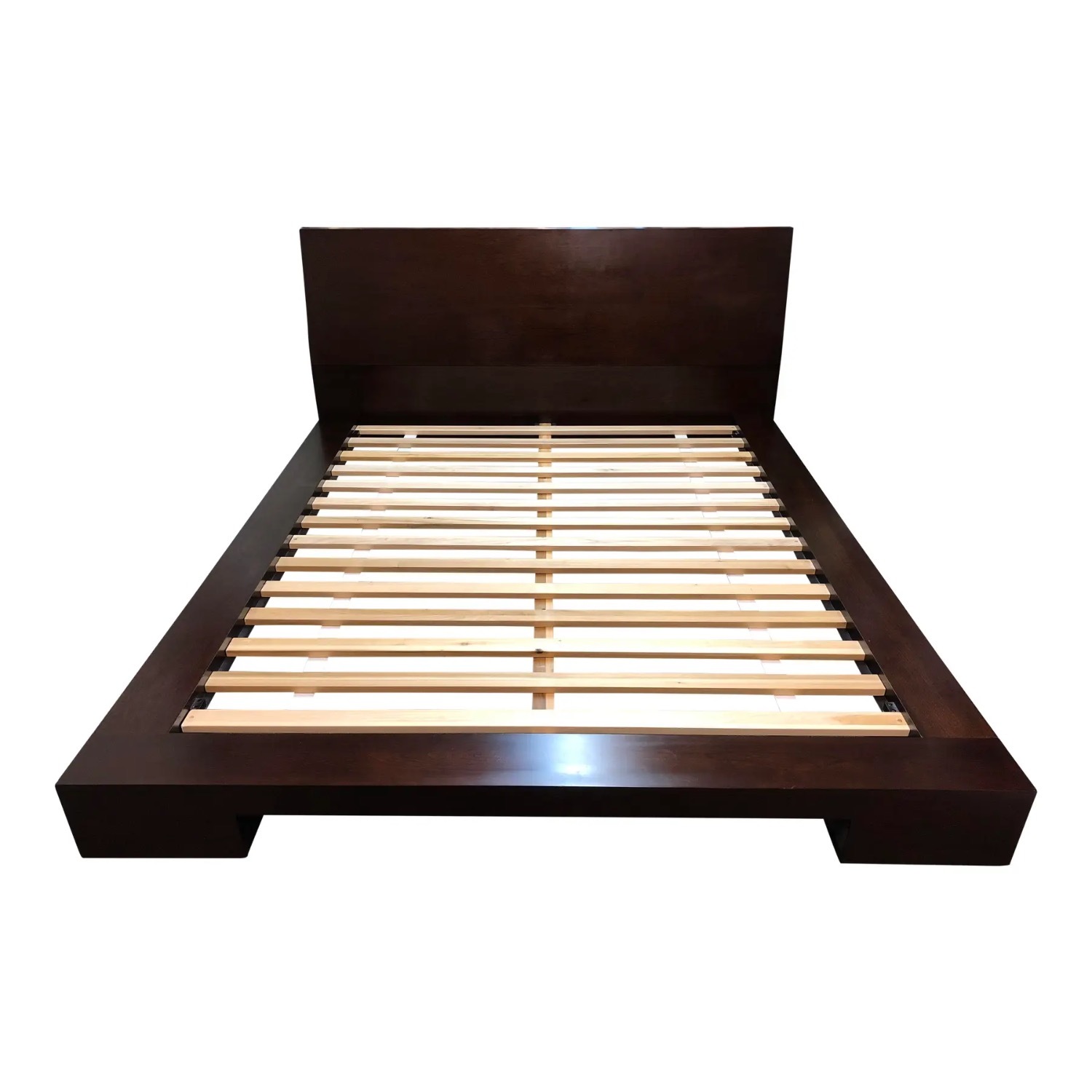Crate & Barrel Asher Dark Brown Wood Queen Bed - image-5