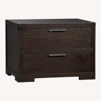 Crate & Barrel Asher Dark Brown Wood Nightstand