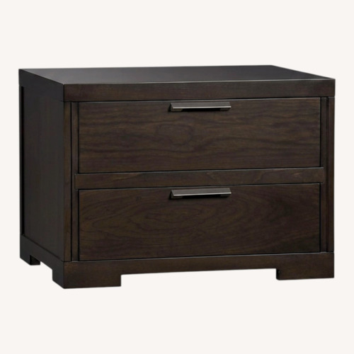 Used Crate & Barrel Asher Dark Brown Wood Nightstand for sale on AptDeco