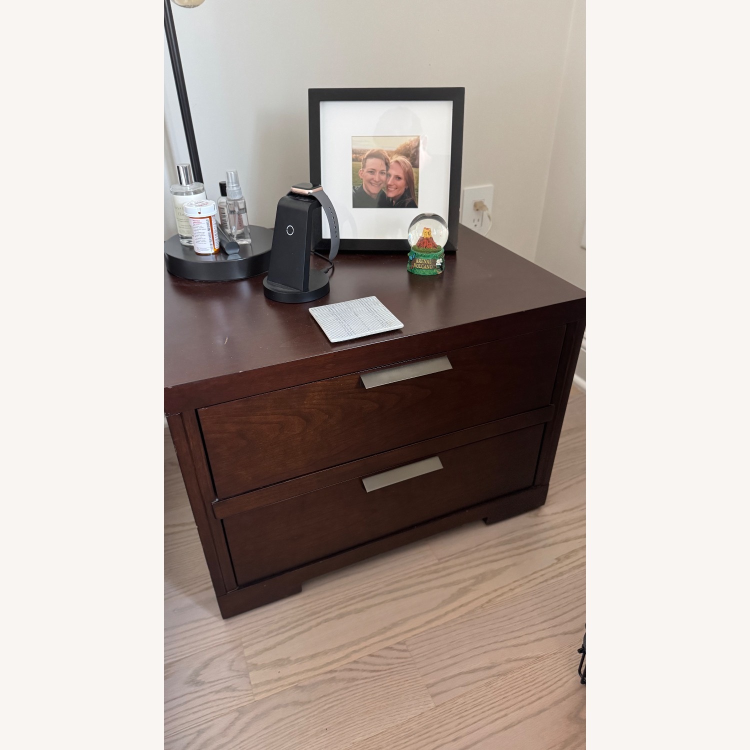 Crate & Barrel Asher Dark Brown Wood Nightstand - image-3