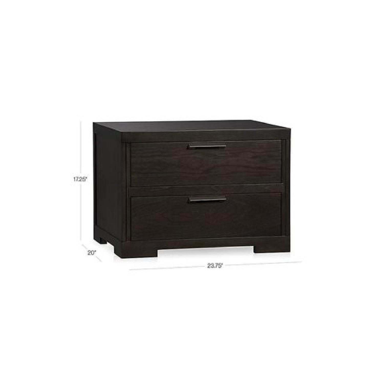 Crate & Barrel Asher Dark Brown Wood Nightstand - image-2