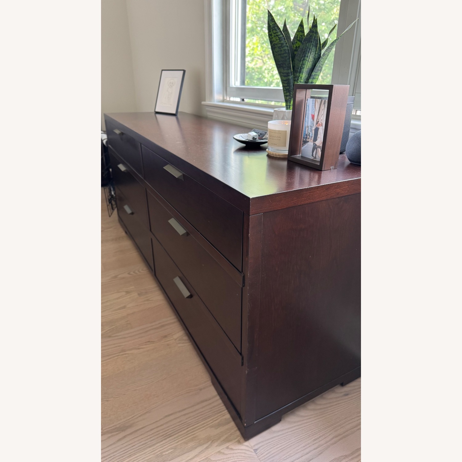 Crate & Barrel Asher Dark Brown Wood Dresser - image-3