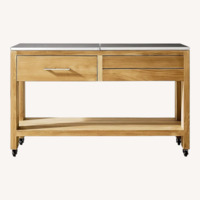 Williams Sonoma Lanarca Outdoor Teak Prep Table 58"