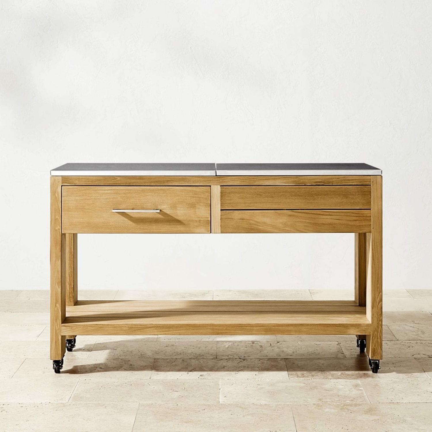Williams Sonoma Lanarca Outdoor Teak Prep Table 58" - image-4