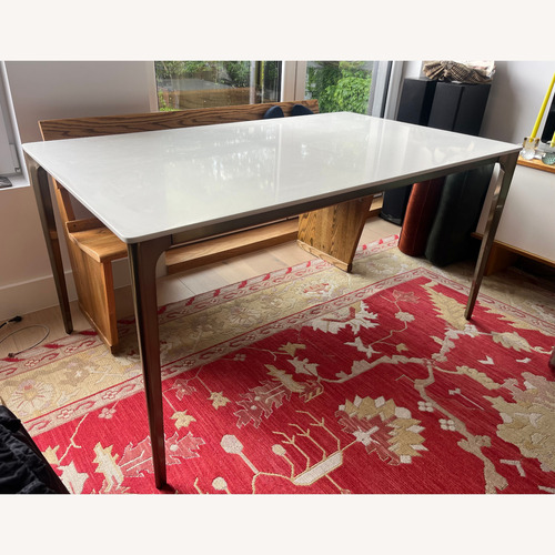 Used West Elm Canto White Metal Dining Table for sale on AptDeco