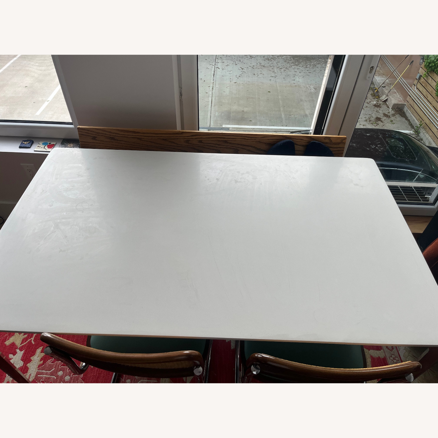 West Elm Canto White Metal Dining Table - image-8