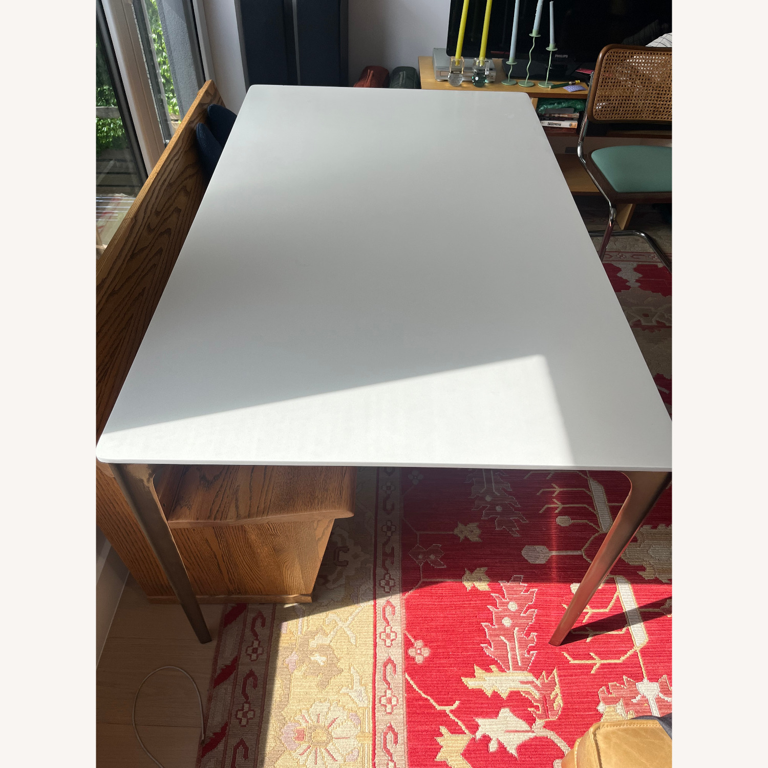West Elm Canto White Metal Dining Table - image-11
