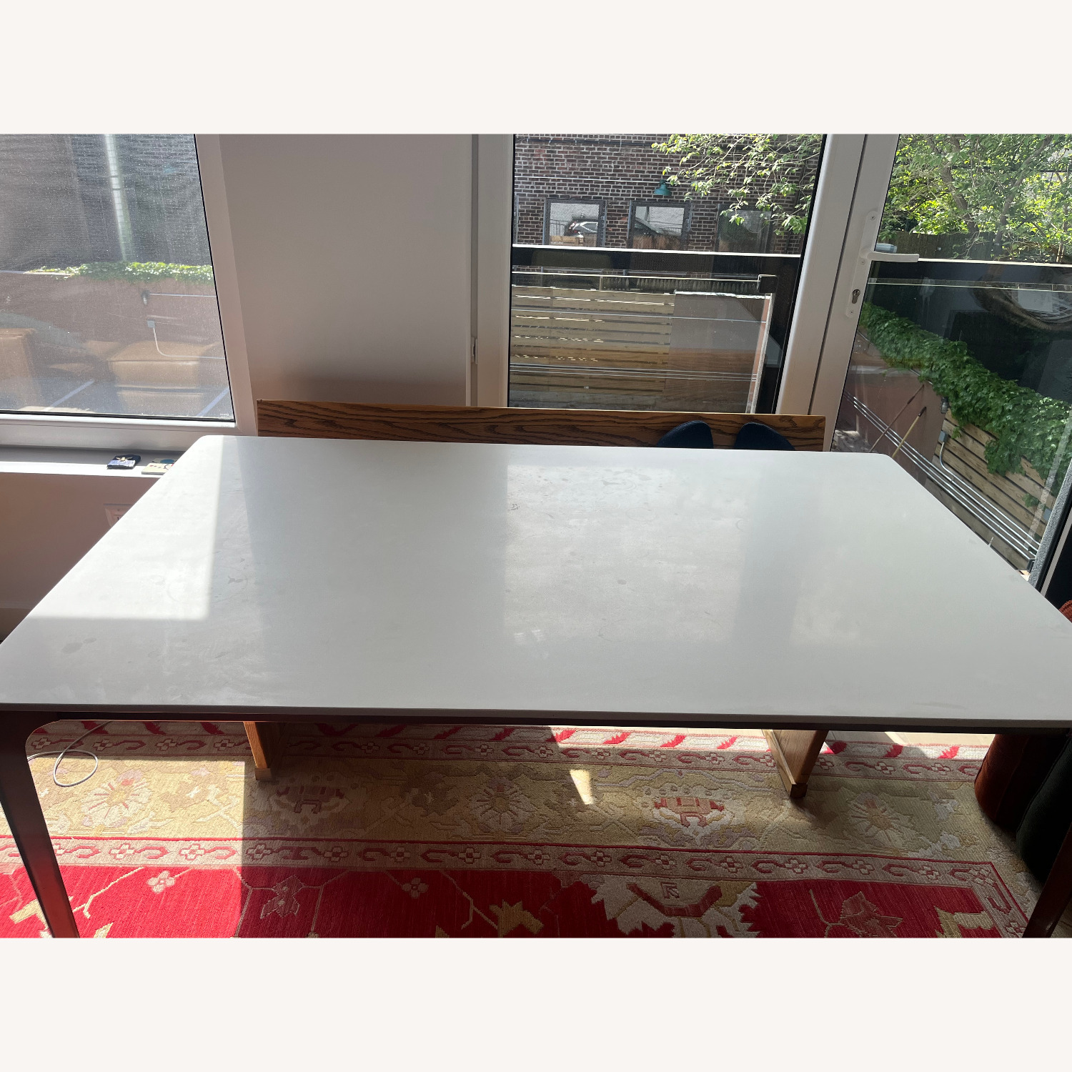 West Elm Canto White Metal Dining Table - image-3