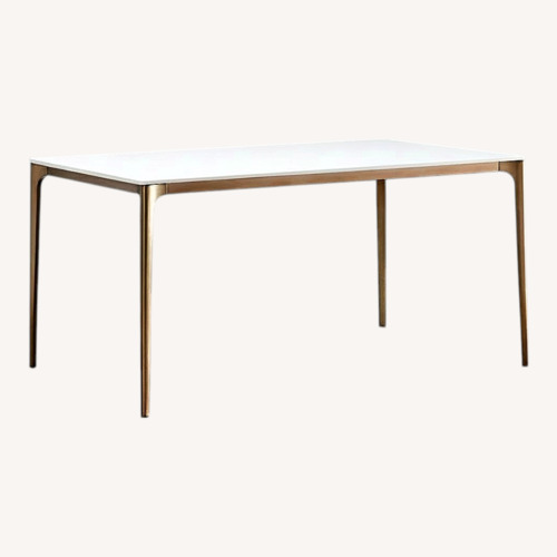 Used West Elm Canto White Metal Dining Table for sale on AptDeco