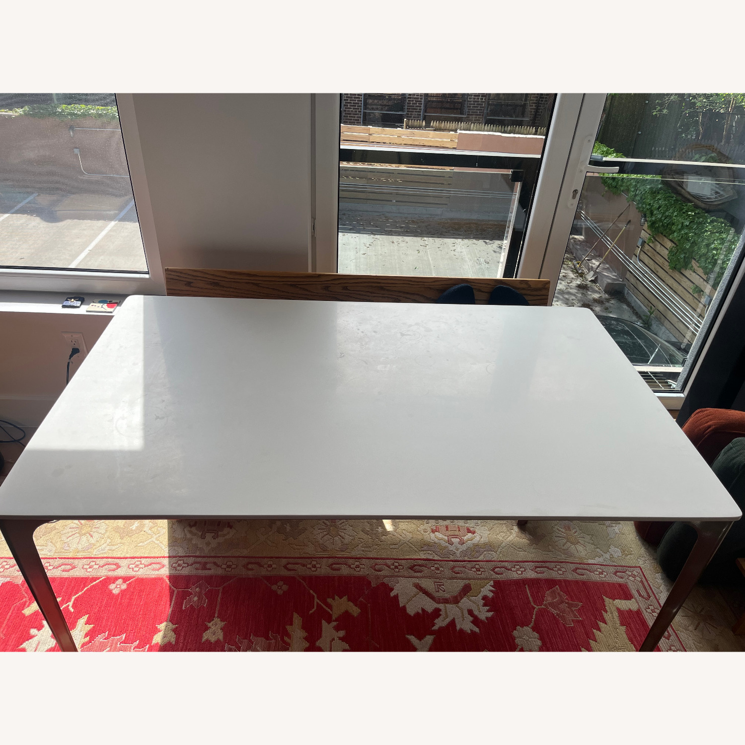 West Elm Canto White Metal Dining Table - image-2