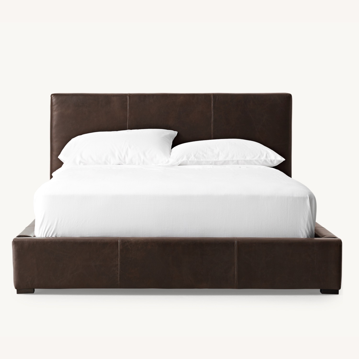 Restoration Hardware Modena Leather Panel Bed - image-3