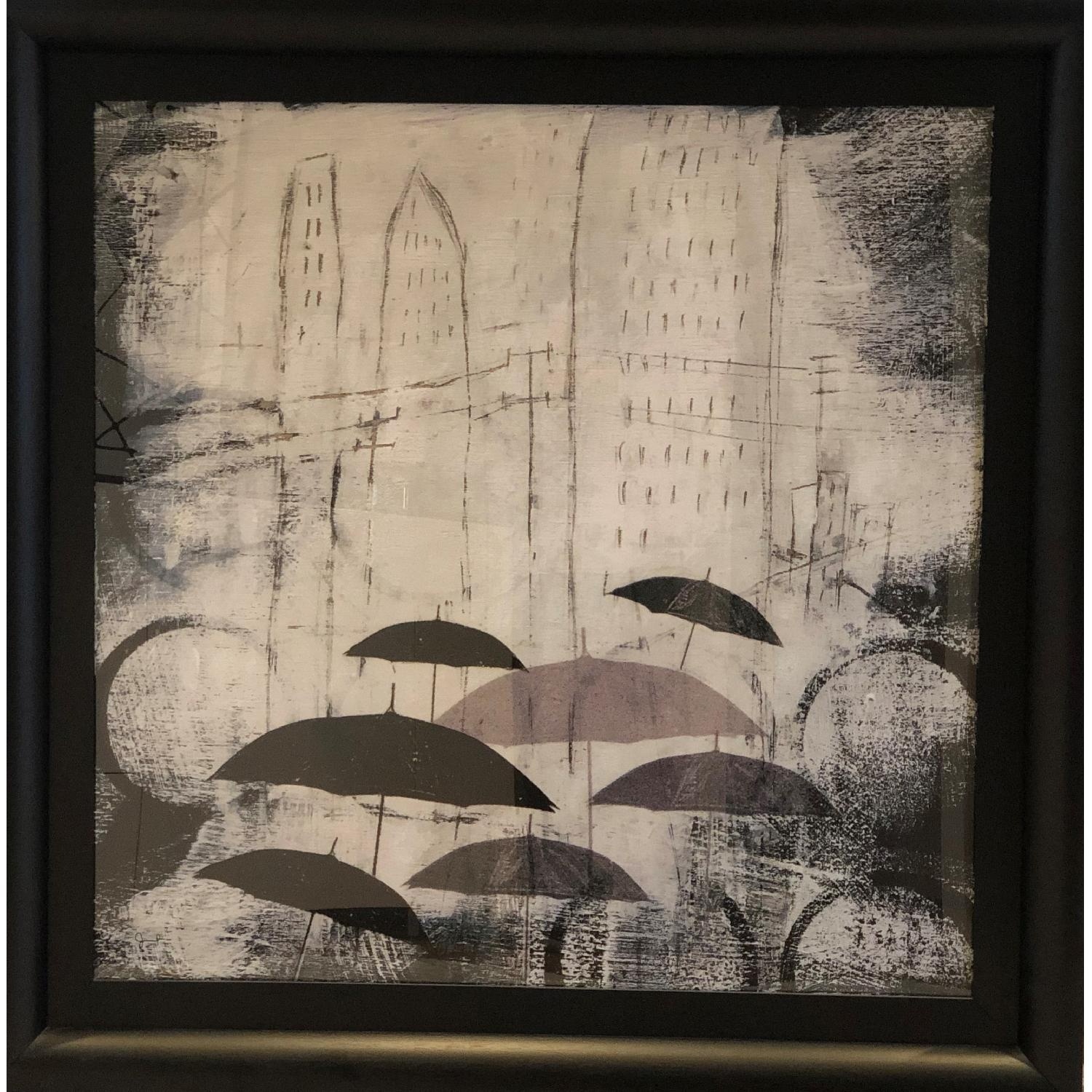 Crate & Barrel Parasols Dark Brown Wood Wall Art - image-7