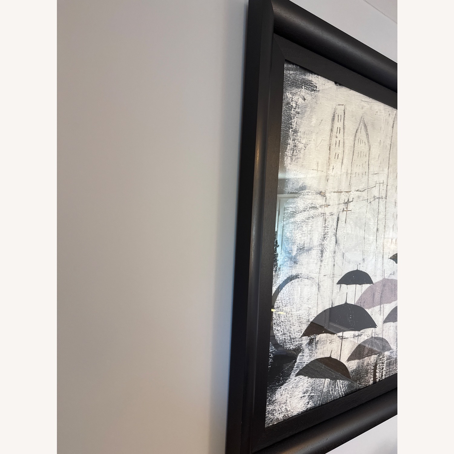 Crate & Barrel Parasols Dark Brown Wood Wall Art - image-3