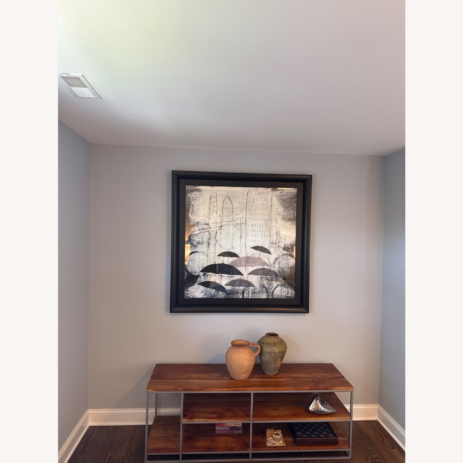 Crate & Barrel Parasols Dark Brown Wood Wall Art - image-2
