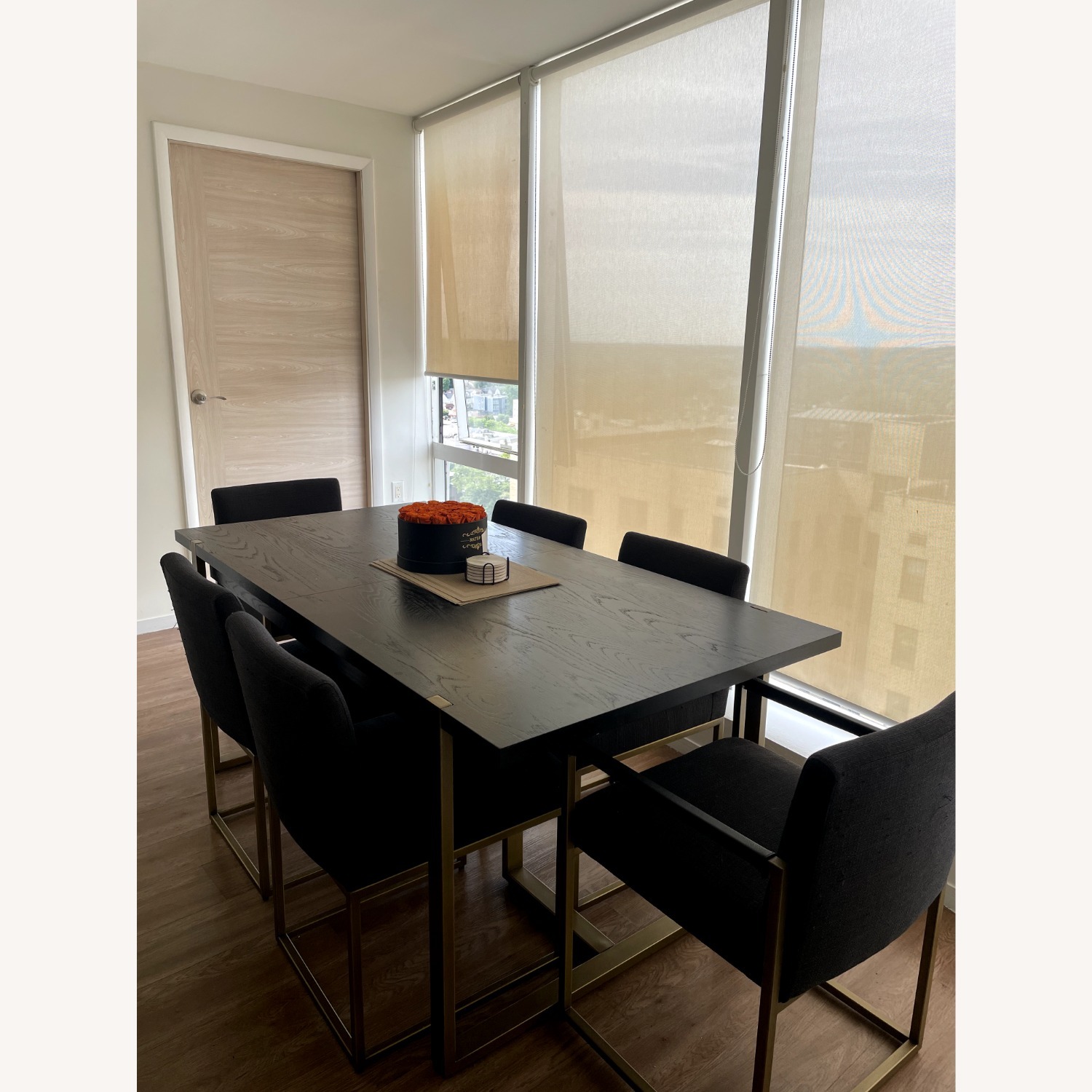  Extendable Black Wood Dining Table - image-1