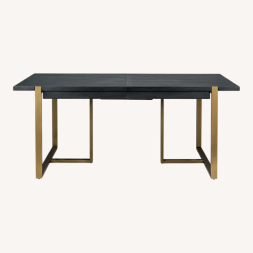 Used Extendable Black Wood Dining Table for sale on AptDeco