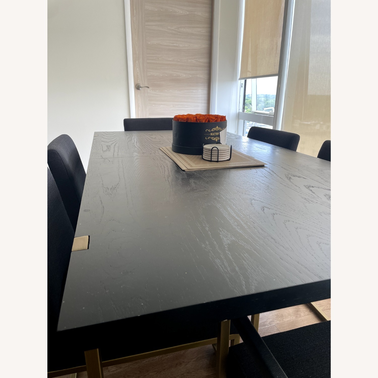  Extendable Black Wood Dining Table - image-2