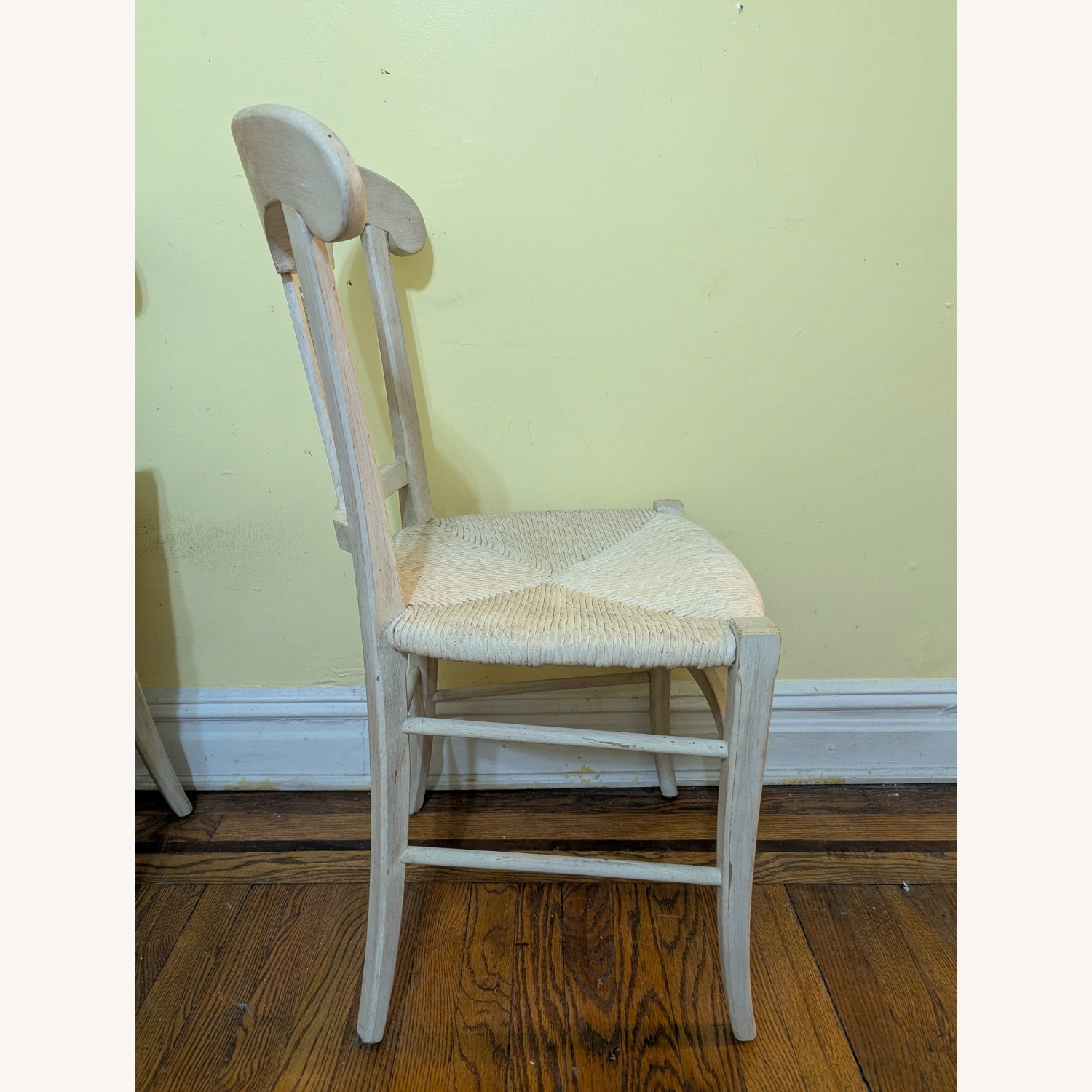 Vintage/Antique White Wood Dining Chairs - image-4